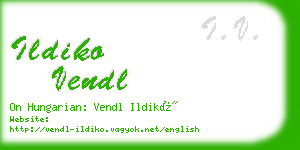 ildiko vendl business card